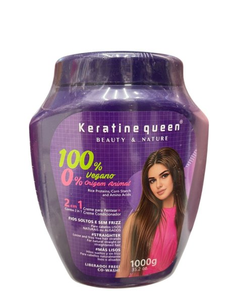 كريم شعر 2 في 1 ضد النفشة – Keratine Queen Anti-Frizz Hair Cream