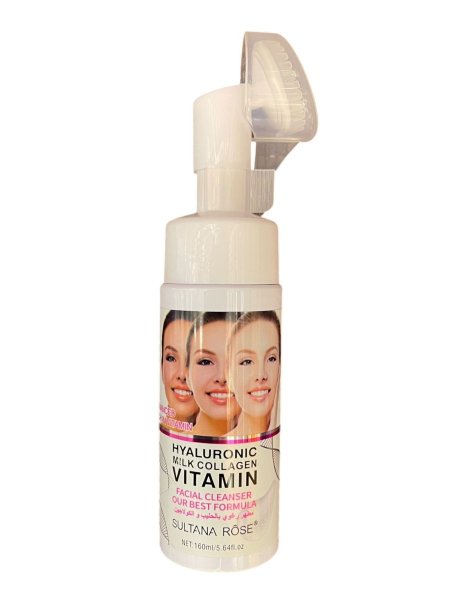 غسول فيتامين بالكولاجين وحمض الهيالورونيك – Hyaluronic Milk Collagen Vitamin Facial Cleanser (Sultana Rose)