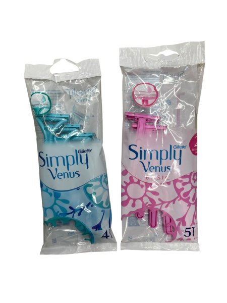 🪒 Gillette Simply Venus – ماكينة حلاقة نسائية (4 / 5 قطع)