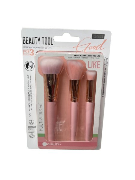🖌️ طقم فرش مكياج 3 قطع – Beauty Tool 3PCS Makeup Brush Set
