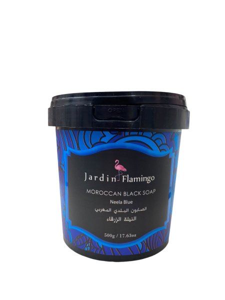 Jardin Flamingo Moroccan Black Soap Neela Blue – الصابون البلدي المغربي بالنيلة الزرقاء