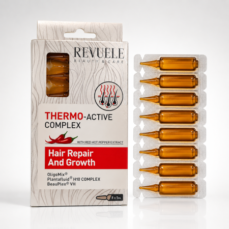 أمبولات ريفيول Revuele Thermo-Active Complex لإصلاح ونمو الشعر – 8 × 5 مل