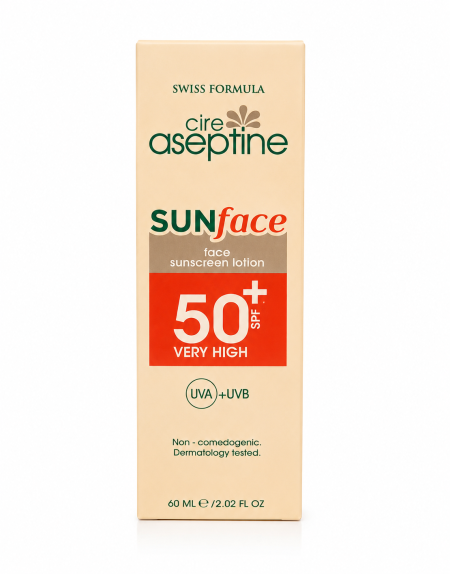 أسِبْتين صن فيس واقي شمس للوجه SPF50+ – Aseptine Sun Face Sunscreen Lotion SPF50+