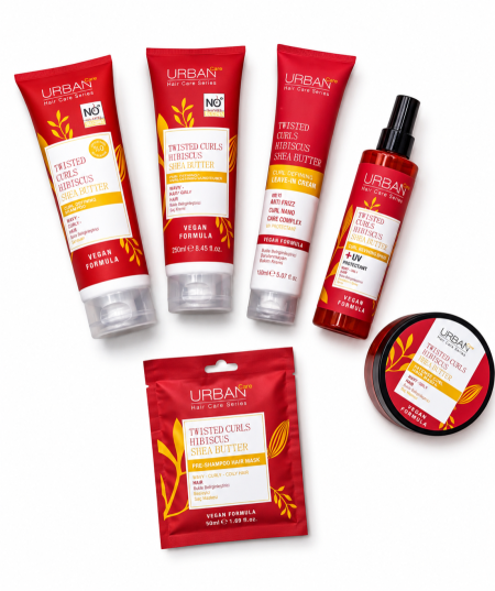 URBAN Care Twisted Curls Hibiscus & Shea Butter أوربان كير تويستد كيرلز هيبسكس & زبدة الشيا – Hair Care Set