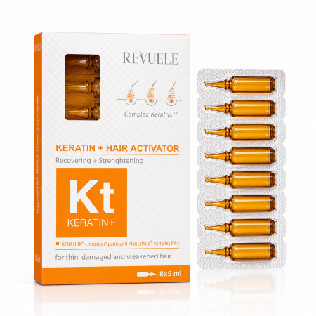 أمبولات ريفيول Revuele Keratin+ Hair Activator – 8 × 5 مل