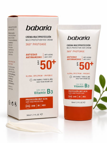 Babaria Multi-Protection Face Cream SPF 50+ with Vitamin B3 كريم حماية متعددة للوجة