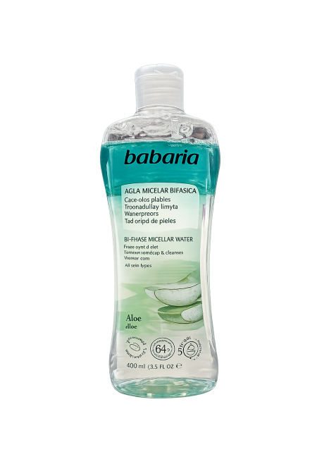 مياه ميسيلار باباريا ثنائية الطور بالألوفيرا – Babaria Bi-Phase Micellar Water Aloe (400 مل)