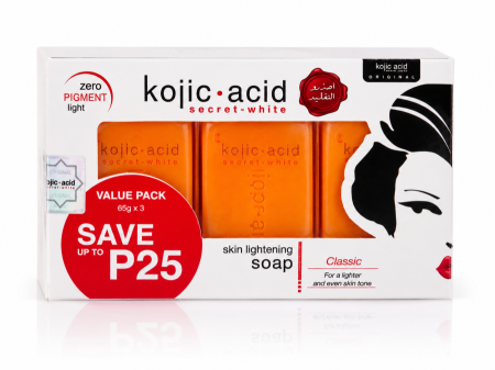 Kojic Acid Secret White Skin Lightening Soap – صابون كوجيك أسيد لتفتيح البشرة (عبوة 3 قطع)