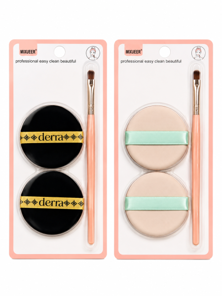 طقم إسفنجات بودرة مع فرشاة مكياج | Powder Puff & Makeup Brush Set