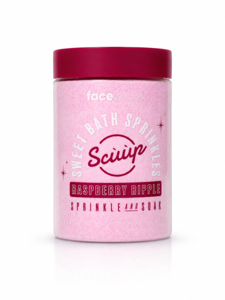 Face Facts Sweet Bath Sprinkles – Raspberry Ripple 💗  أملاح استحمام برائحة التوت الحلو (Raspberry)،