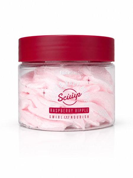 Face Facts Whipped Body Butter – Raspberry Ripple 💗  زبدة جسم مخفوقة بقوام كريمي وغني، تساعد على ترطيب وتغذية البشرة وتنعيمها، مع رائحة Raspberry Ripple الحلوة والمنعشة. 