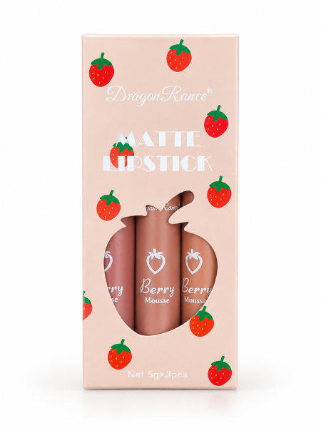Dragon Ranee Berry Mousse Matte Lipstick – طقم روج مات 3 قطع 