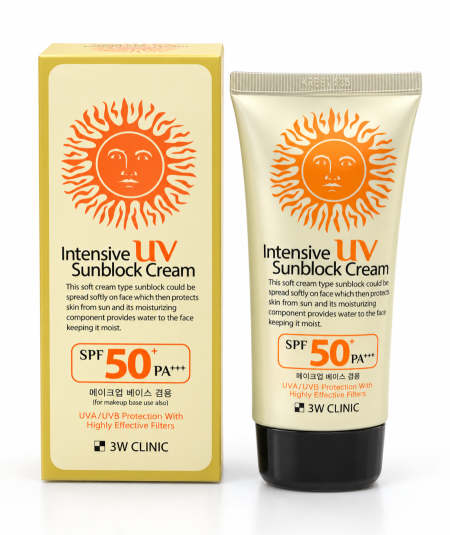 واقي شمس 3W CLINIC Intensive UV Sunblock Cream SPF 50+ PA+++ ☀️