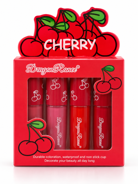 Dragon Ranee Cherry Lip Gloss Set – طقم ليب جلوس كرز 4 قطع