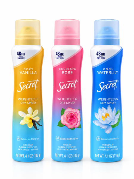 Secret Weightless Dry Spray – مزيل عرق بخاخ جاف 48 ساعة