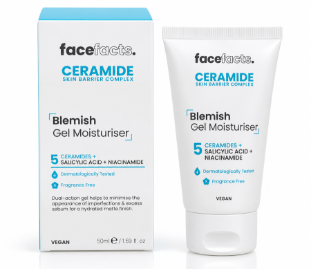 Face Facts Ceramide Blemish Gel Moisturiser – مرطب جل للبشرة المعرضة للحبوب 50مل